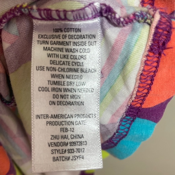 2/$10 Sale! Kids Korner Purple Tank Top and Shorts Set Size 9 Months - Picture 6 of 11